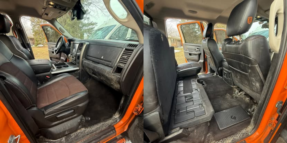 Vehicle before professional detailing